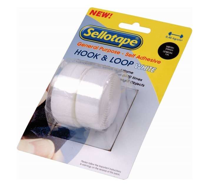 Bidvest Buffalo Tapes General Purpose Hook and Loop - White (1000 x 20 x 53mm)