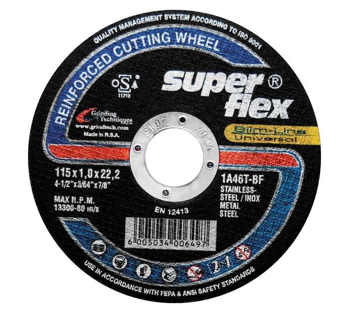 Superflex Steel Cutting Wheel 2in1 115 x 1 x 22.2mm Black