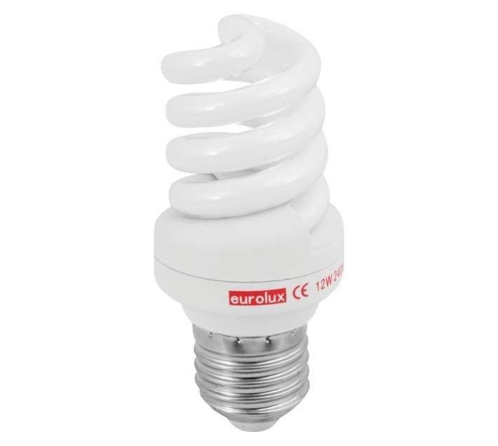 Eurolux E27 Compact Fluorescent Spiral Globe - Warm White (12w)