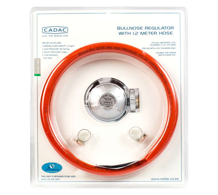 CADAC BNOSE REGULATOR 2CLAMPS 1.2M HOSE
