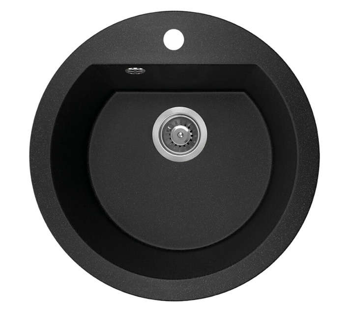 Laveo Dafne 1 Bowl Poligran Sink - Black (510 x 510 x 190mm)