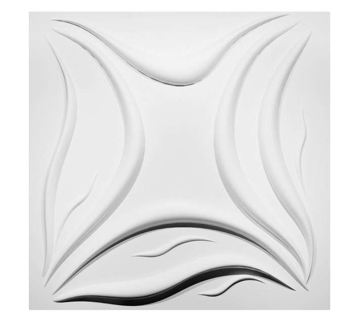Upper Edge 4 x 3D Lilly Wall Art - White (500 x 500mm)