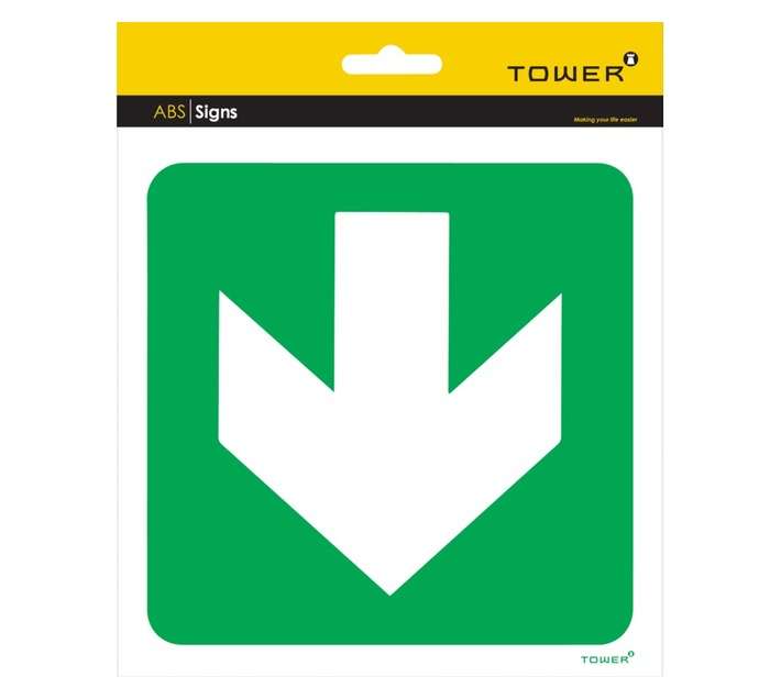 Tower Green Arrow Sign - Green/White (190 x 190mm)