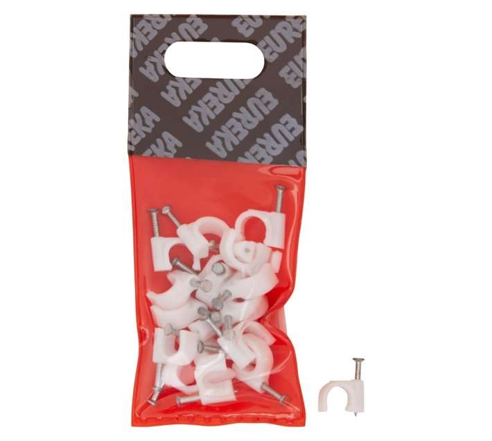 Eureka 15 x Round Cable Clips (8mm)