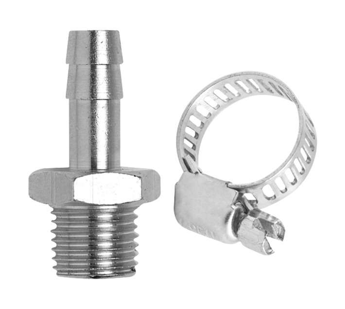 GAV 8mm Hose Adaptor with Hose Clamp (1/4 Inch)
