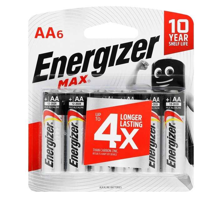 Energizer Max 6 x Alkaline Batteries (AA) E000019200
