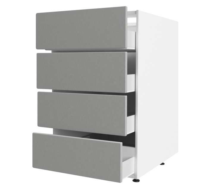 Home and Kitchen Base Unit 4 Drawer Wrap Cabinet - Stone Grey (450mm)