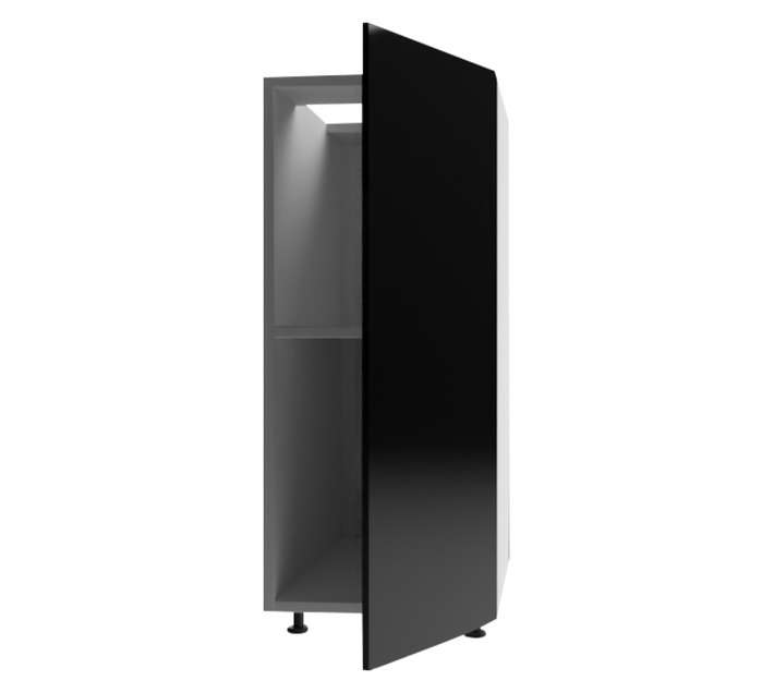 Home and Kitchen Base Unit Gloss Cabinet - Black (300mm)