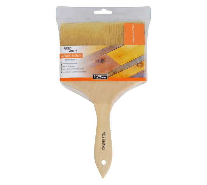 Fired Earth Varnish and Stain Paint Brush - Brown (125mm)