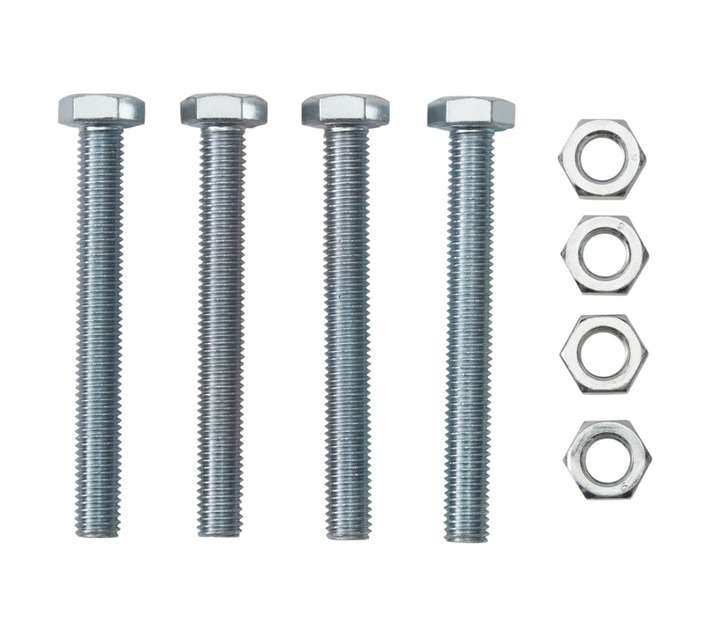 Eureka 12 x 100mm Galvanised Hex Screw and Nut Set (4 Pack)