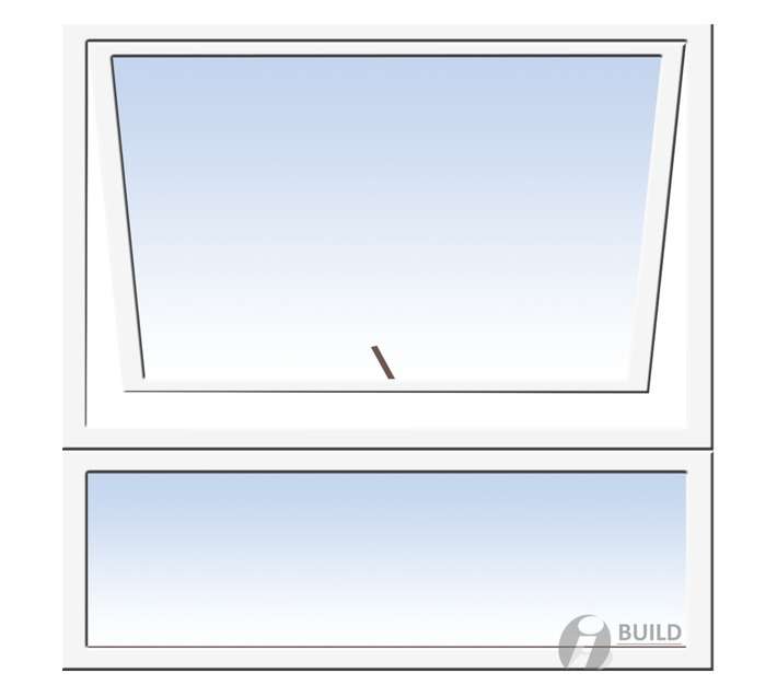 Prestige Top Hung Aluminium Window Vent - White (890 x 890mm)