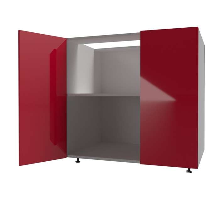 Home and Kitchen Gloss Base Cabinet Unit - Candy Red (900 x 560 x 720mm)