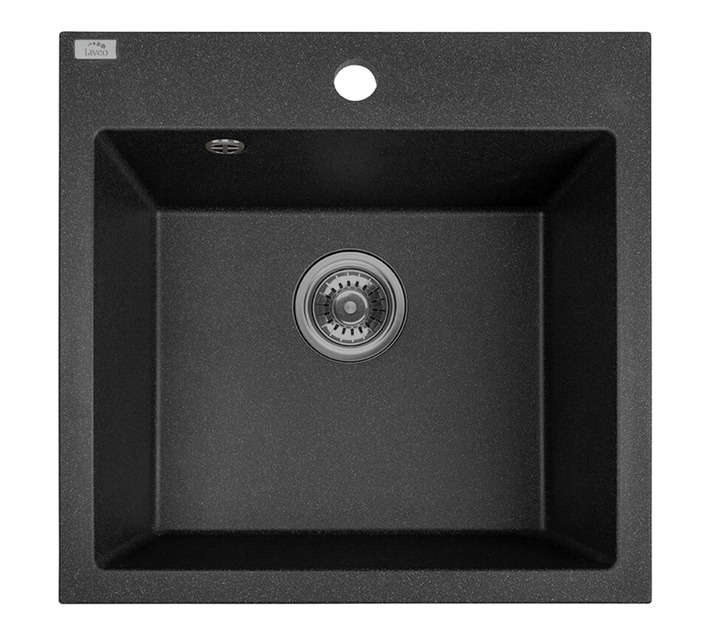 Laveo Alena 1 Bowl Sink - Monochrome Black (490 x 490 x 200mm)