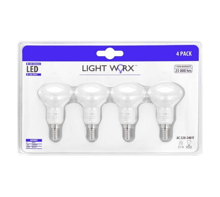 Lightworx 4 x LED R50 - Cool White (4w)