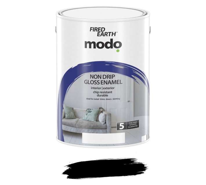 Fired Earth Modo Non Drip Gloss Enamel - Black (1L)