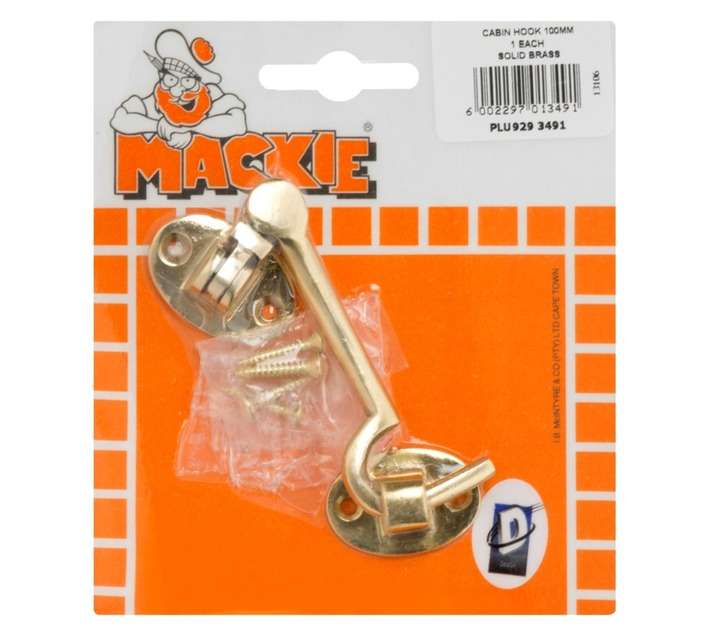 Mackie Cabin Hook 100mm - Brass