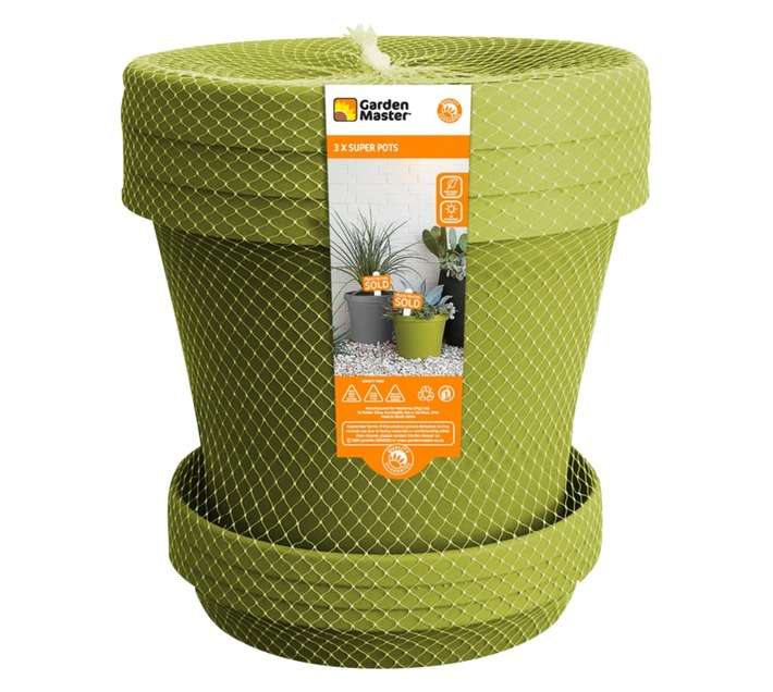 Garden Master 3 Piece Super Pot Set - Lime Zest (275 x 275 x 295mm)