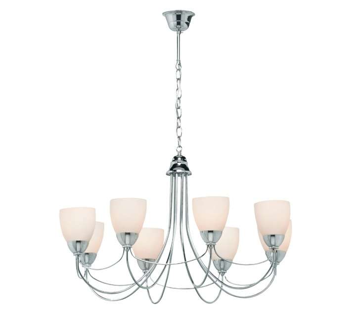 Radiant 8 Light Luzes Tulip Chandelier Glass E14 - Chrome (340 x 630 x 430mm)