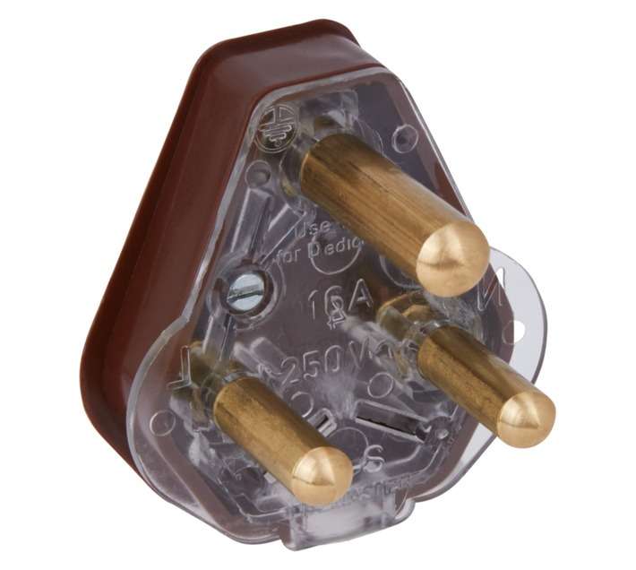 Crabtree Coloured Plug Top 3pin - Brown (16a)