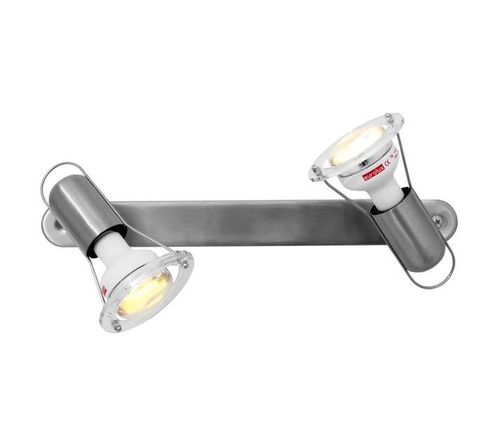 Eurolux S21SC Mini Disc 2 Light Bar Mounted Ceiling Light - Silver (40W)