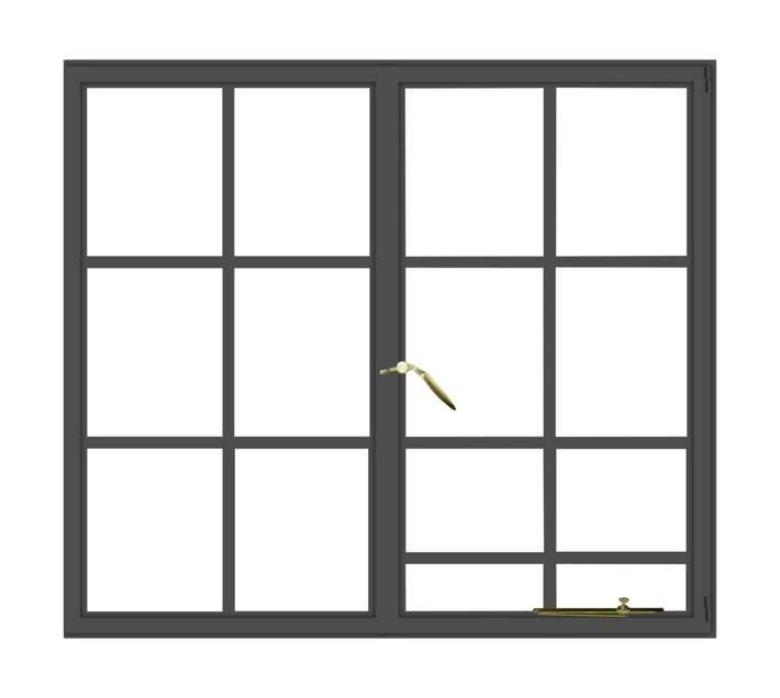 Five Point Steel C2 Steel Window Frame - Grey Oxide (1022 x 949mm)