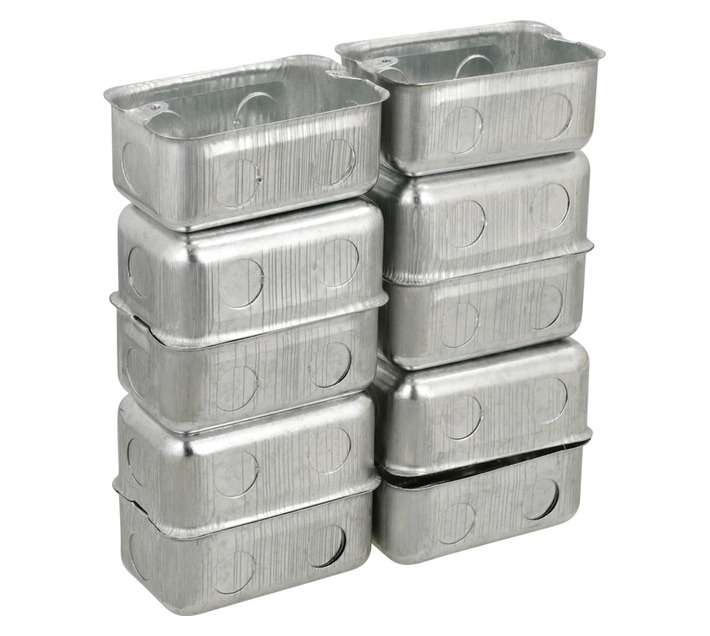 10 x Bulk Galvanised Flush Wall Boxes (100 x 50mm)
