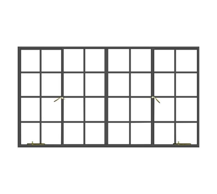 Five Point Steel D22 Steel Window Frame - Grey Oxide (2000 x 1245mm)