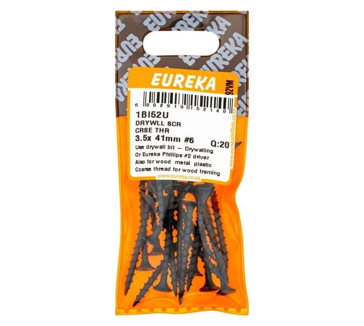 Eureka 20 x Coarse Thread Drywall Screws (3.5 x 41mm)