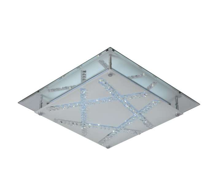Radiant JY0012 Square LED Crystal Ceiling Light - Chrome (360 x 360 x 75mm)