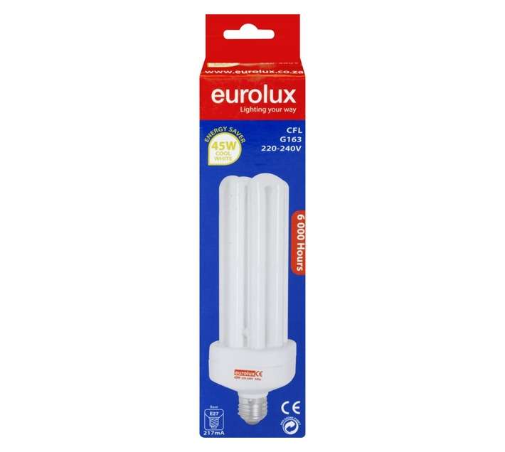 Eurolux E27 Compact Fluorescent Globe - Cool White (45w)