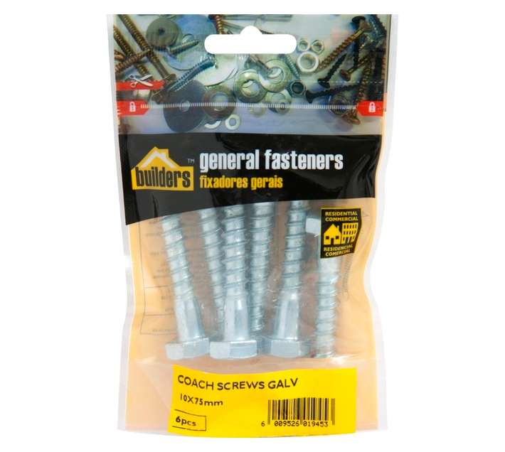 BP-CS1075-6 6 x Coach Screws (10 x 75mm)