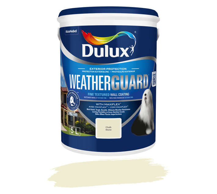 Dulux Weatherguard Fine Textured - Chalk Stn (5L)