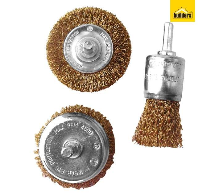 Tork Craft Wire Brush Set For Drill Blister (3 Piece)