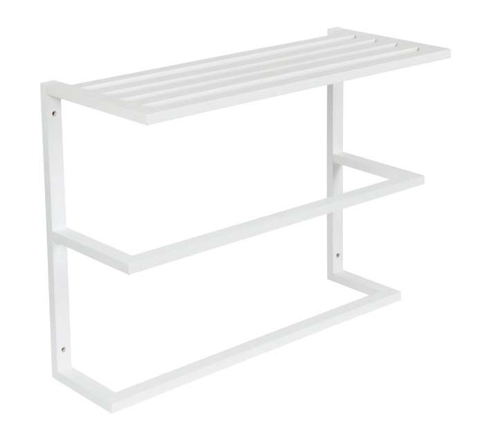Lusso Large Wall Mount Towel Rack - White (600 x 250 x 35mm)
