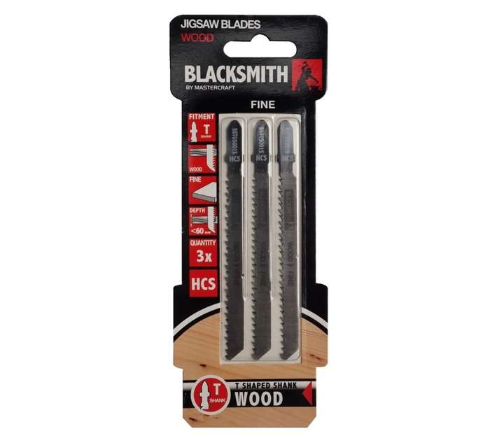 Blacksmith BST050015 3 x T Shank Jigsaw Blades (60mm)
