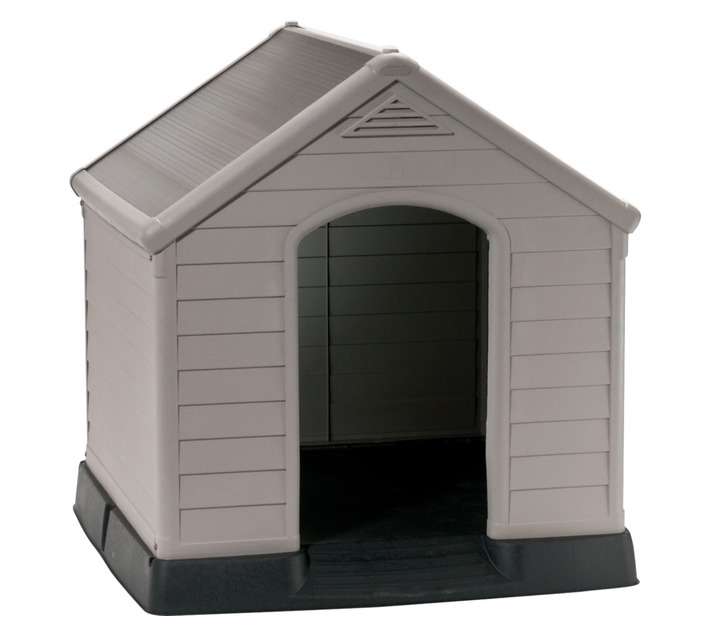 Keter Curver Dog House Kennel - Beige/Grey (950 x 990 x 990mm)
