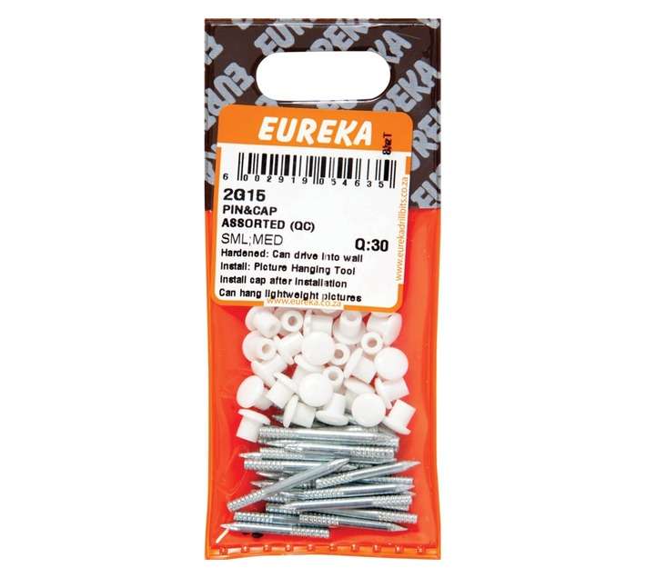 Eureka 30 x Picture Pin and Cap
