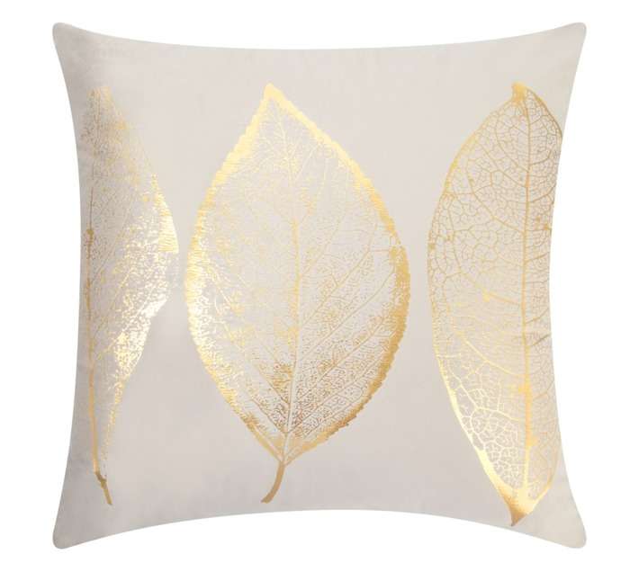 Design House Leaves Scatter Cushion - Gold (500 x 500mm)