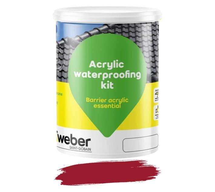 Weber Tylon Barrier Acrylic Essential Waterproofing - Burgundy (5L)