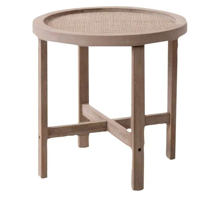 Home and Kitchen Rattan Side Table - Natural (400 x 400 x 400mm)