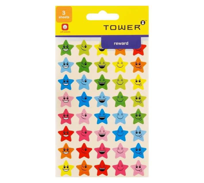 Tower Mixed Stars with Faces Stickers - Assorted