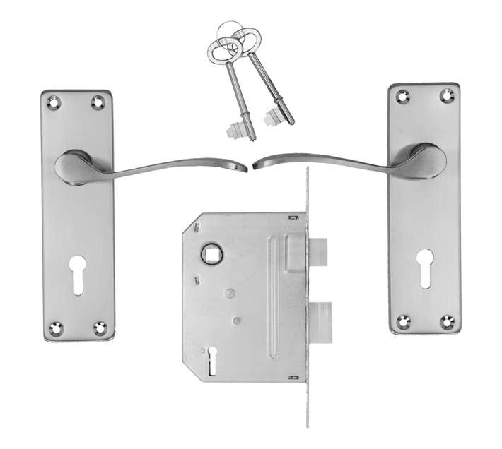 Dortello Coral Satin Chrome Plated 2-Lever Lockset