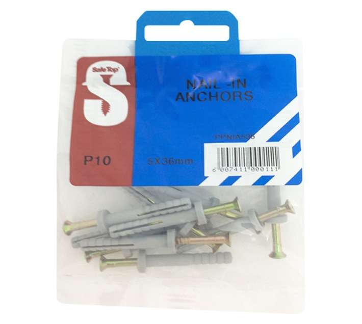 Safe Top 10 x Nail In Anchors (5 x 35mm)