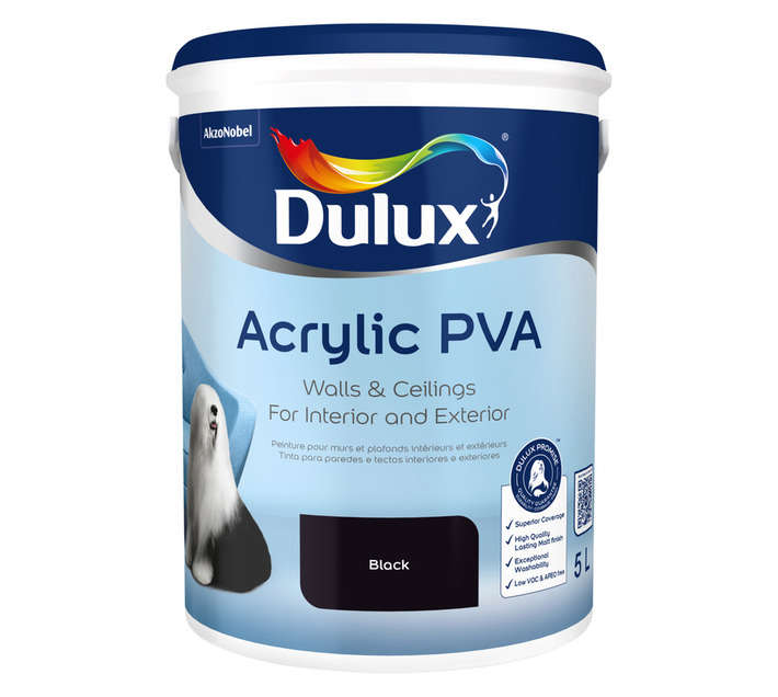 Dulux Acrylic PVA - Black (5L)
