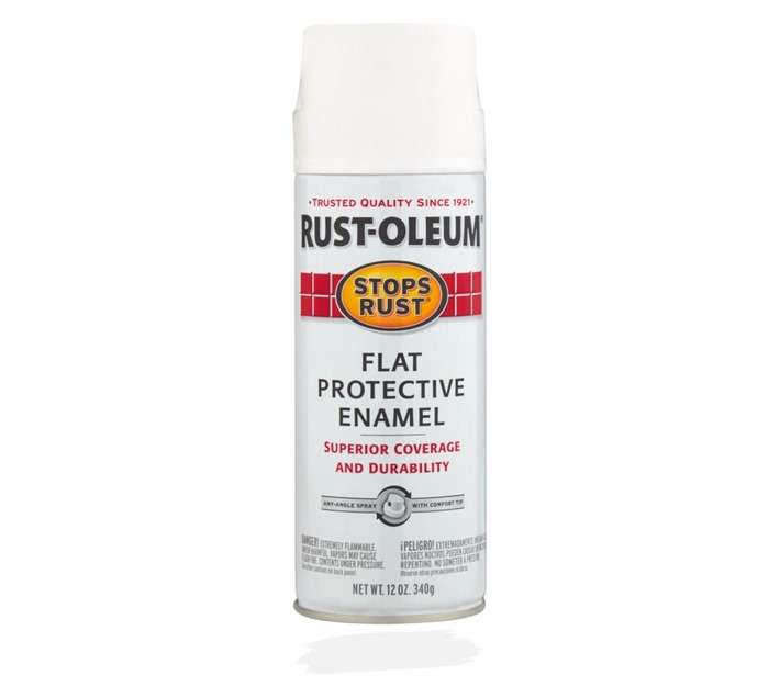 Rust-Oleum Spray Paint Stops Rust Enamel Flat - White (340g)