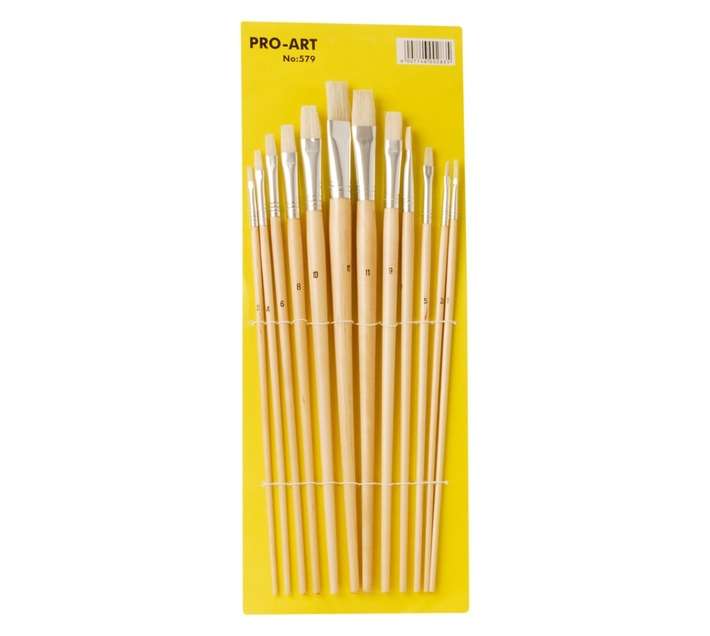 Pro Art 579 Flat Brush Set (12 Piece)