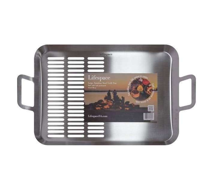 Lifespace Half Perforated Base Large Braai Breakfast Pan (510 x 310 x 60mm)