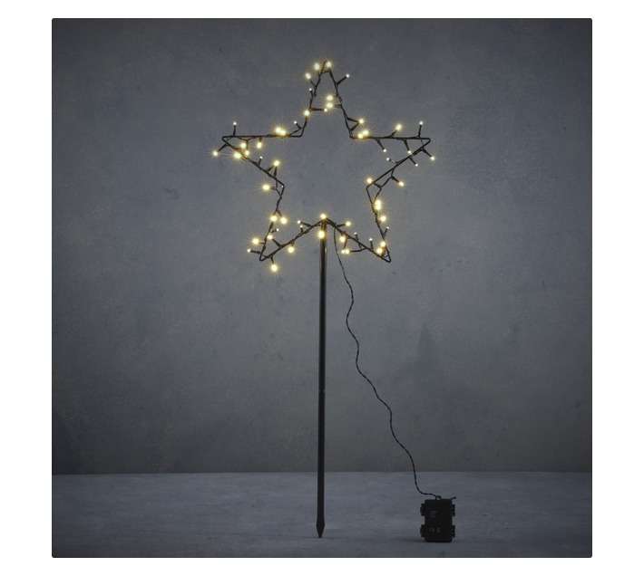 House of Seasons Star Shaped LED Garden Stake Light - Black (390 x 10 x 900mm)