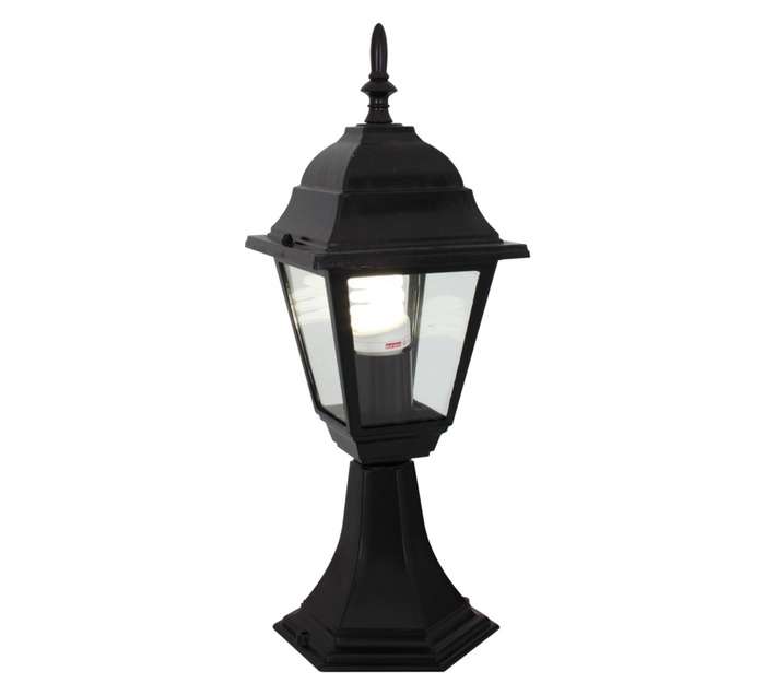 Eurolux 4 Panel Pedestal Lantern - Black (60W)