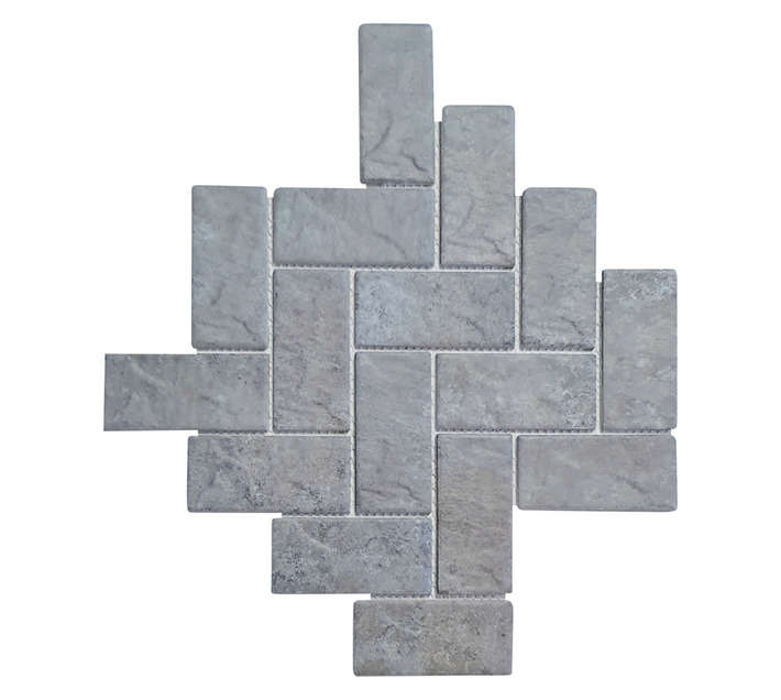 Falcon Porcelain Fishbone Mosaic Tiles - Grey (355 x 310mm)